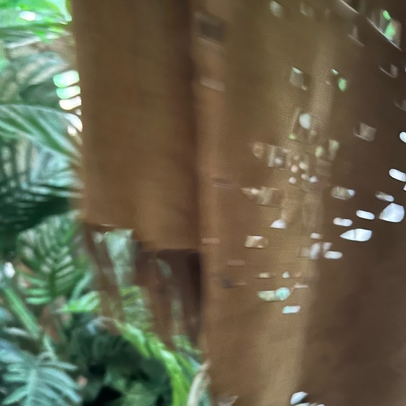 Brown Suede Fringe Shawl - Picture 3 of 4